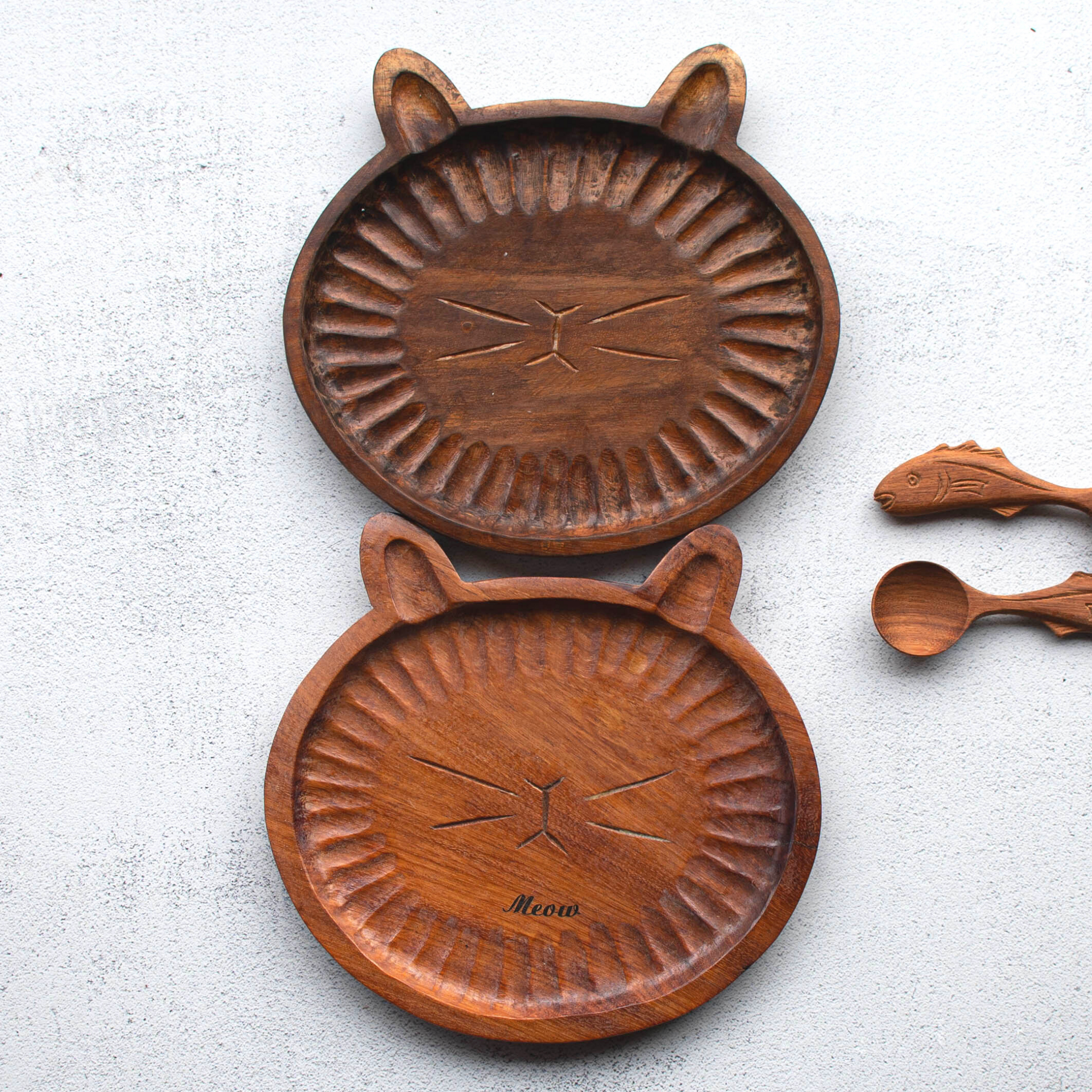Wooden Tray-Cat Shaped-Rosewood