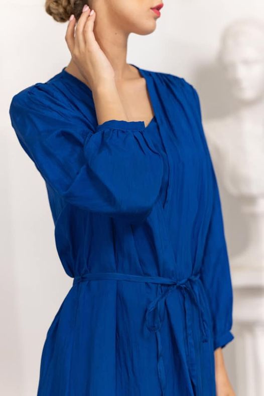 Luala Silk Loungewear - Long Silk Robe and Silk Dress 2pcs