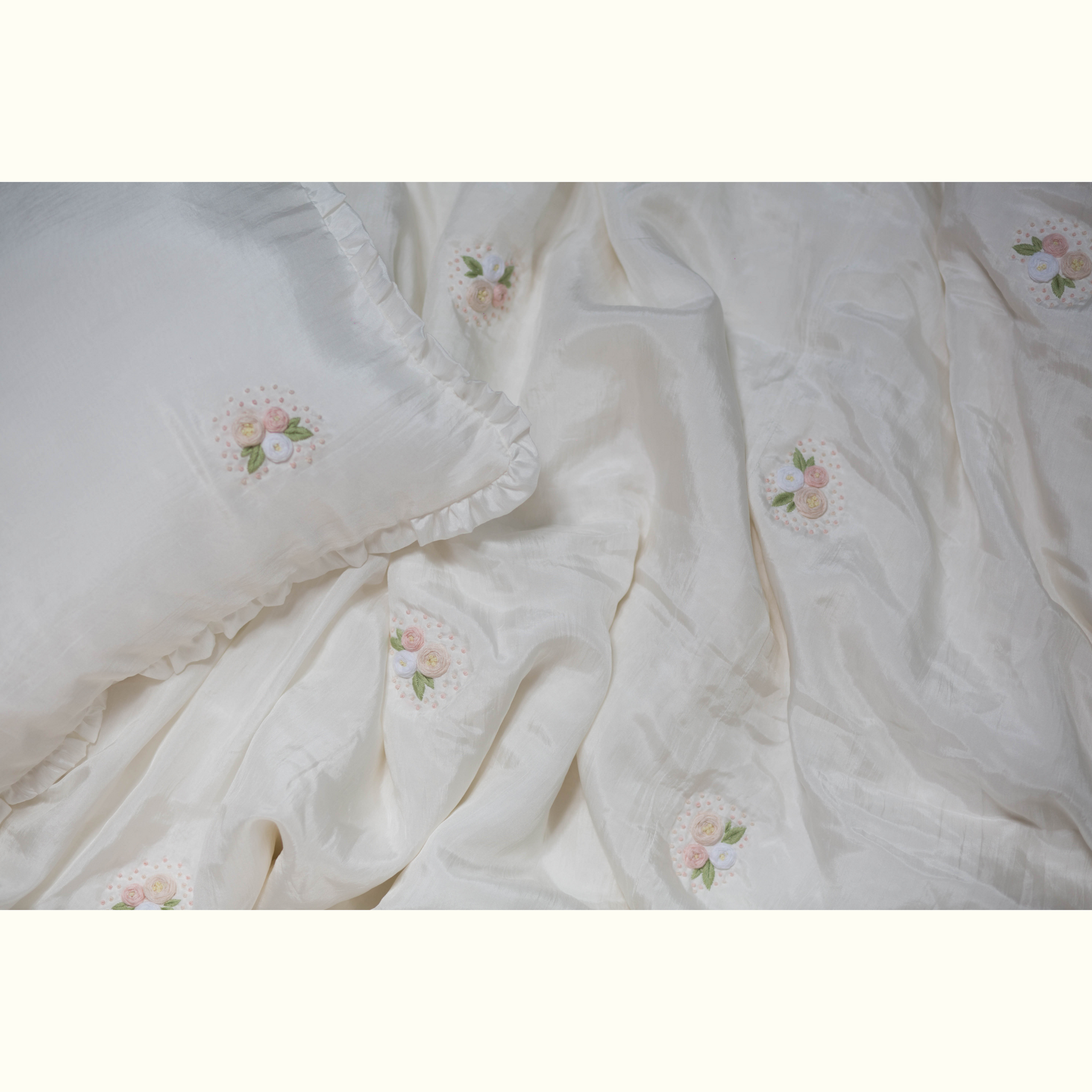 Mulberry Silk Crib Sheets with silk blanket for kids-Little Bouquet