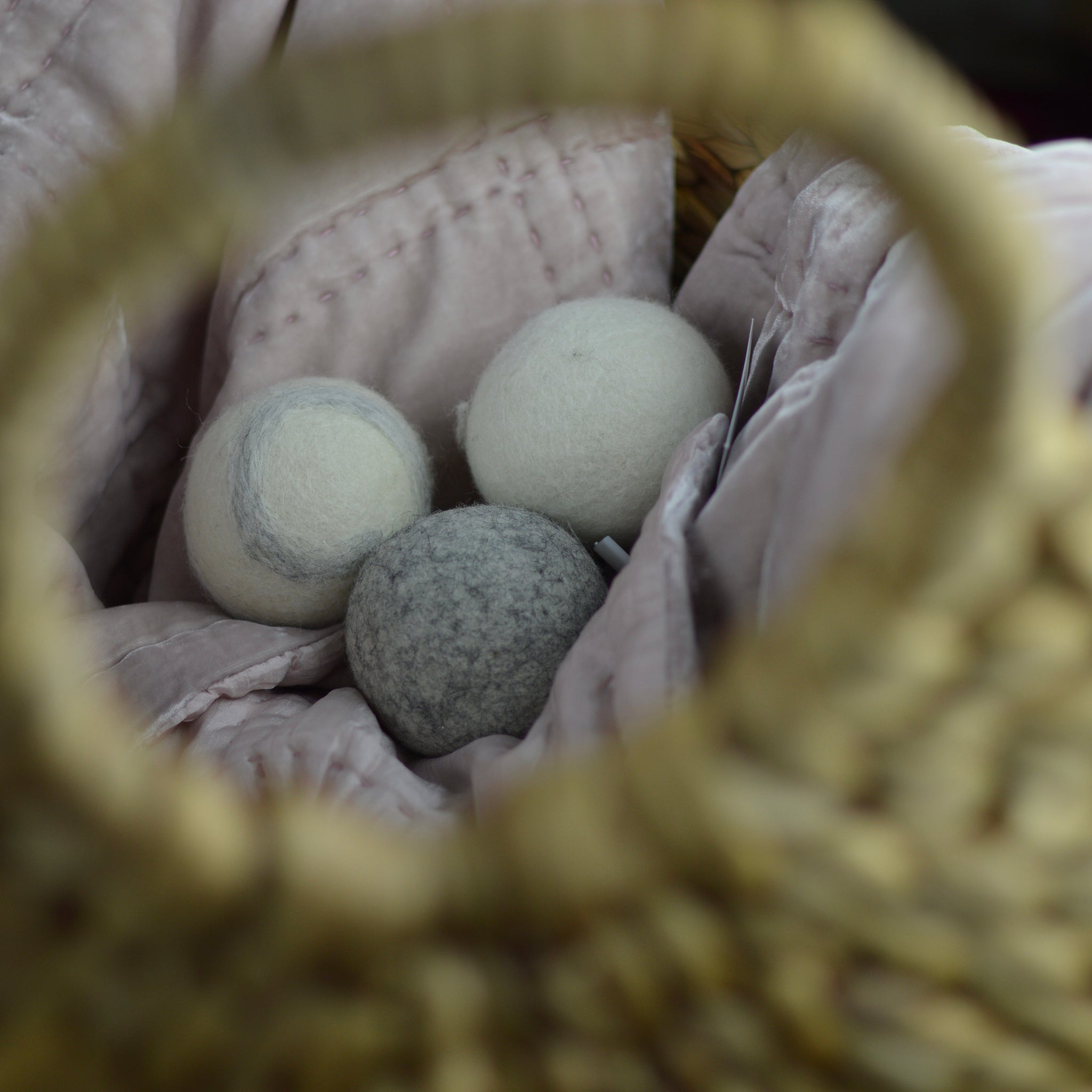 Reusable Wool Eco Dryer Balls-Set of 6- Hand felted 100% wool sheep