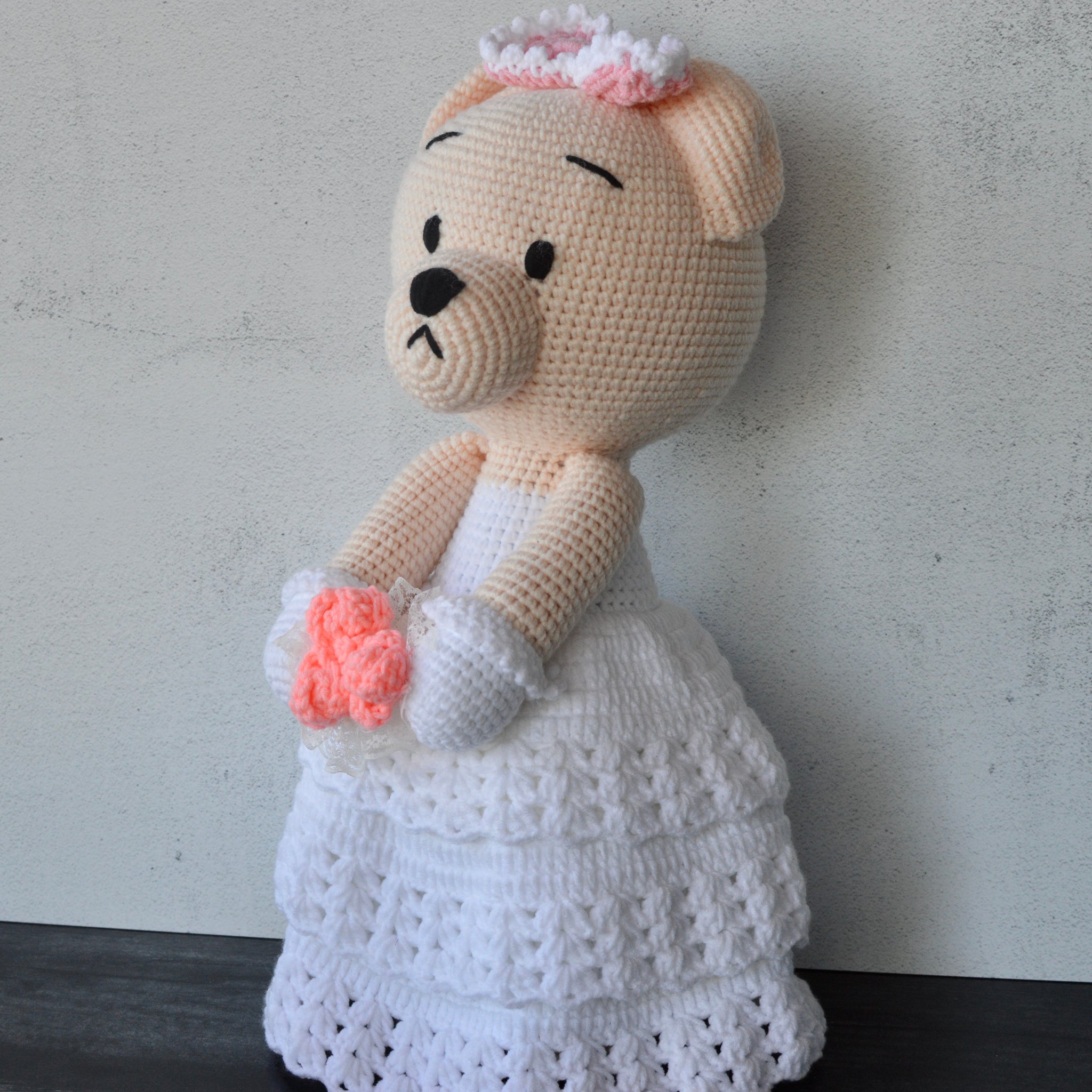 Hand Crocheted Bride and Groom - Large Size