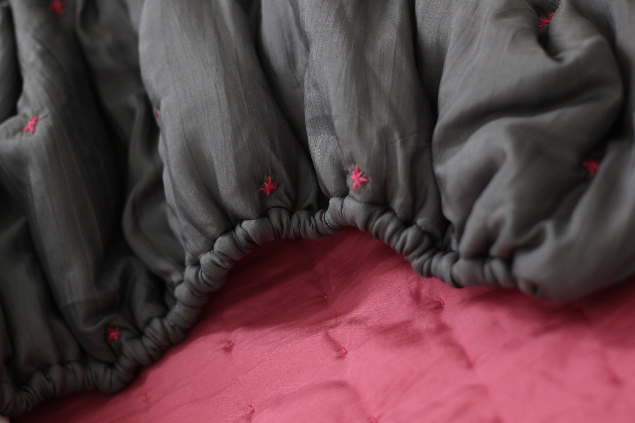 Silk Fitted Sheet & Shams - Starry Hand Stitching