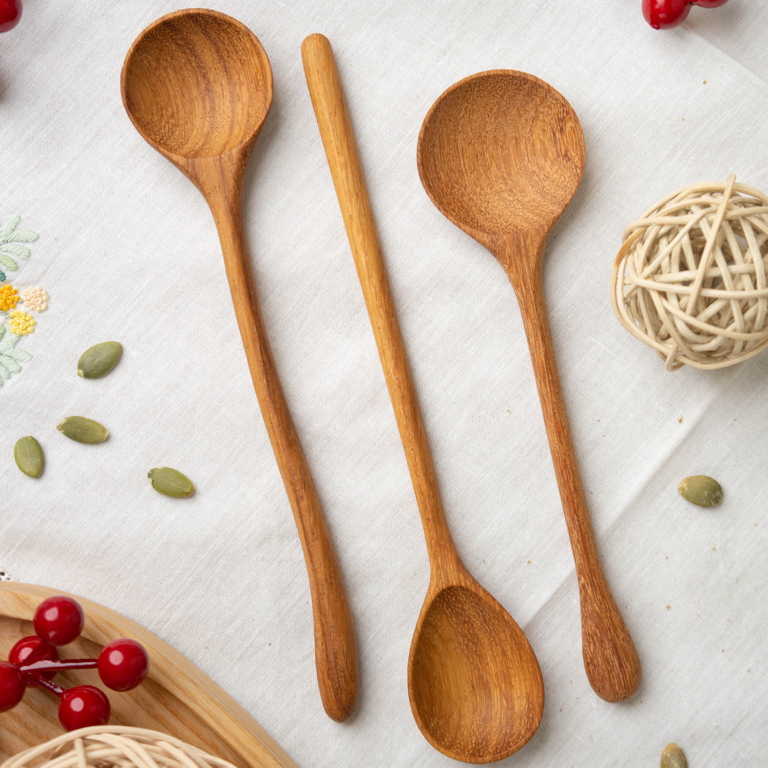 Hand carved wooden spoons- Maple wood-Red wood- Wave