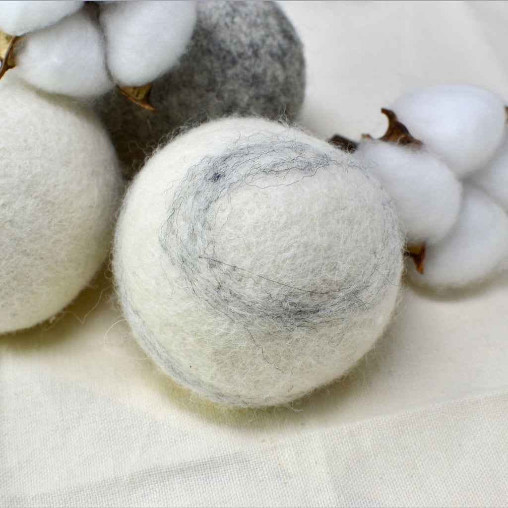 Reusable Wool Eco Dryer Balls-Set of 6- Hand felted 100% wool