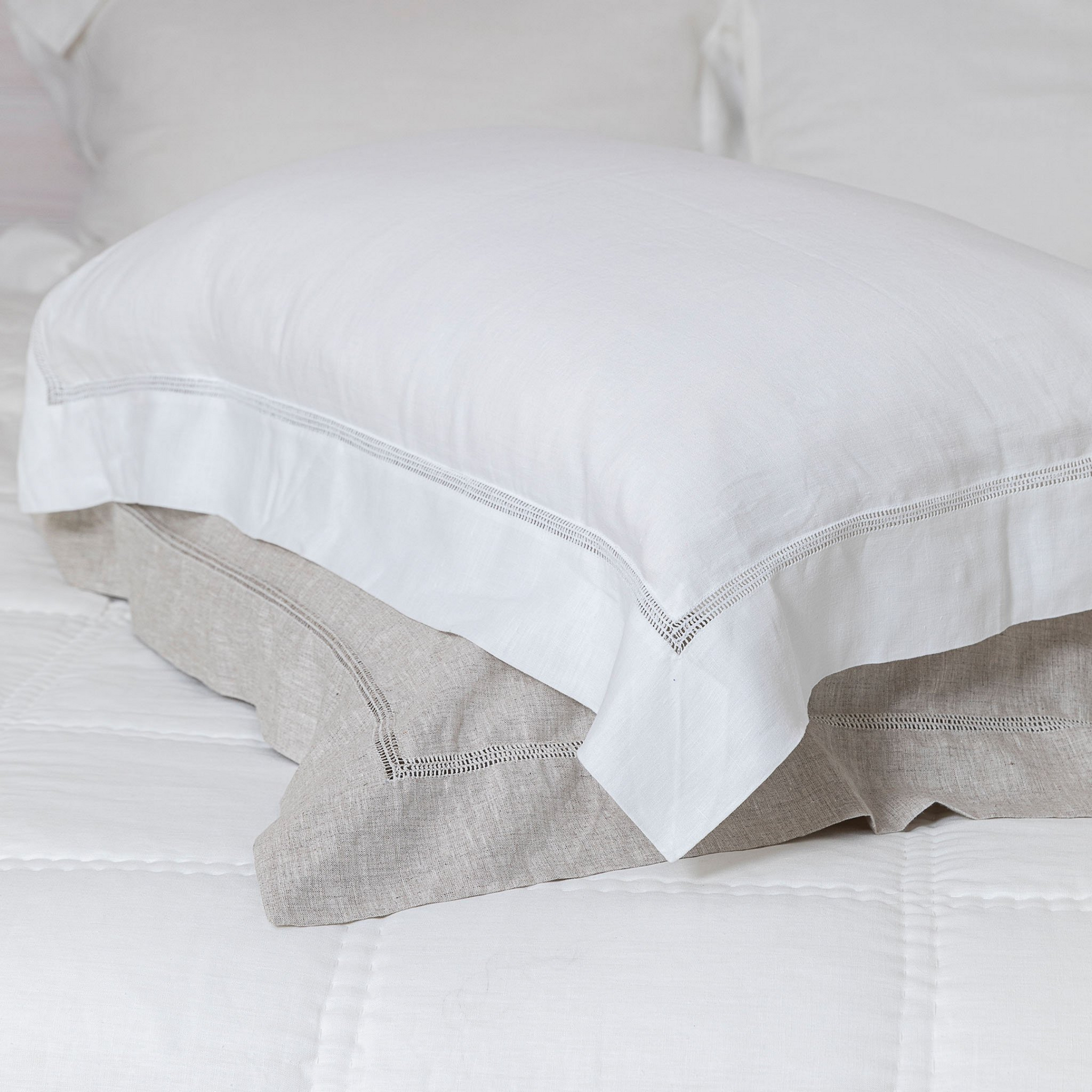 Hemstitched Linen Pillowcase Set Oxford Style Super soft