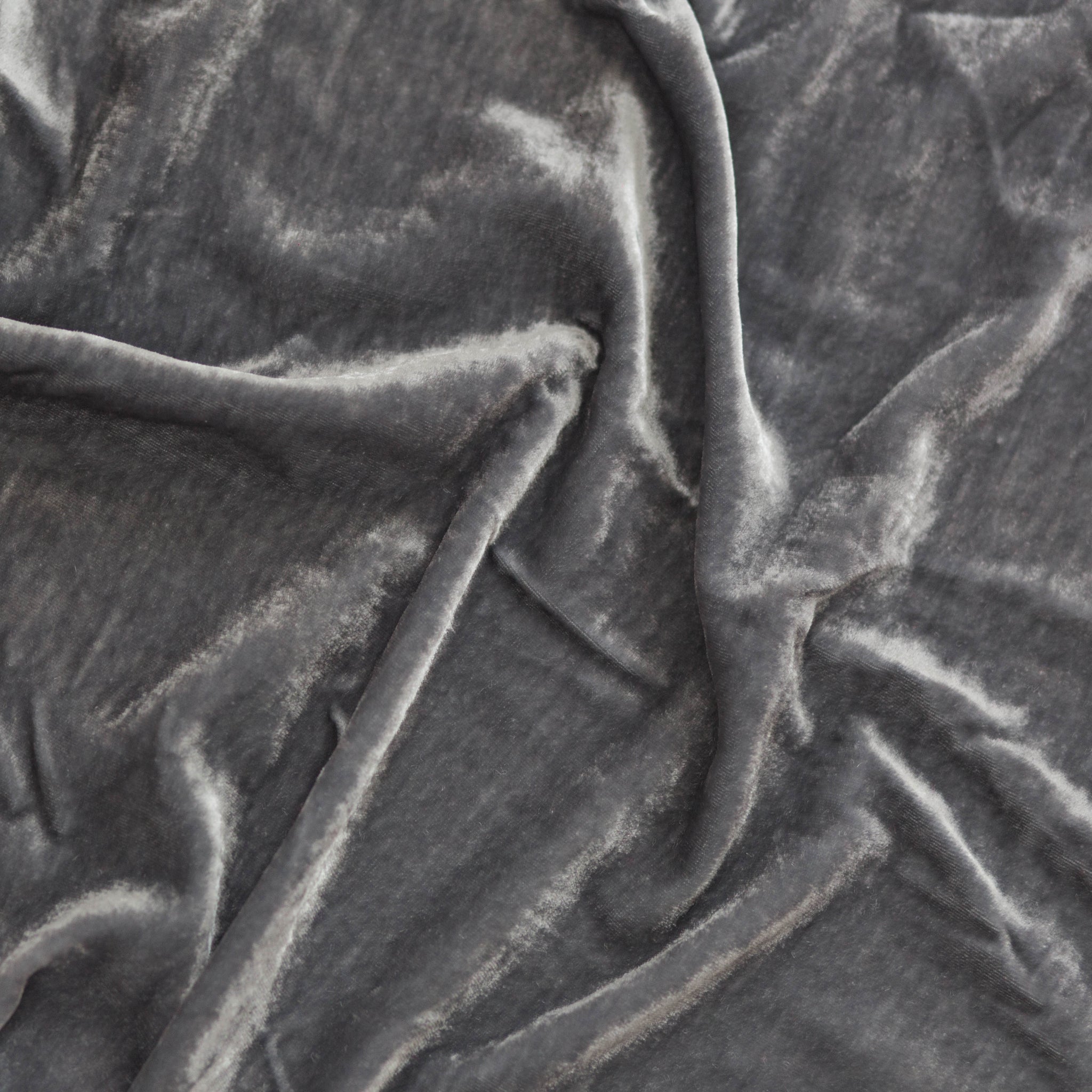 Slate Gray Silk Velvet