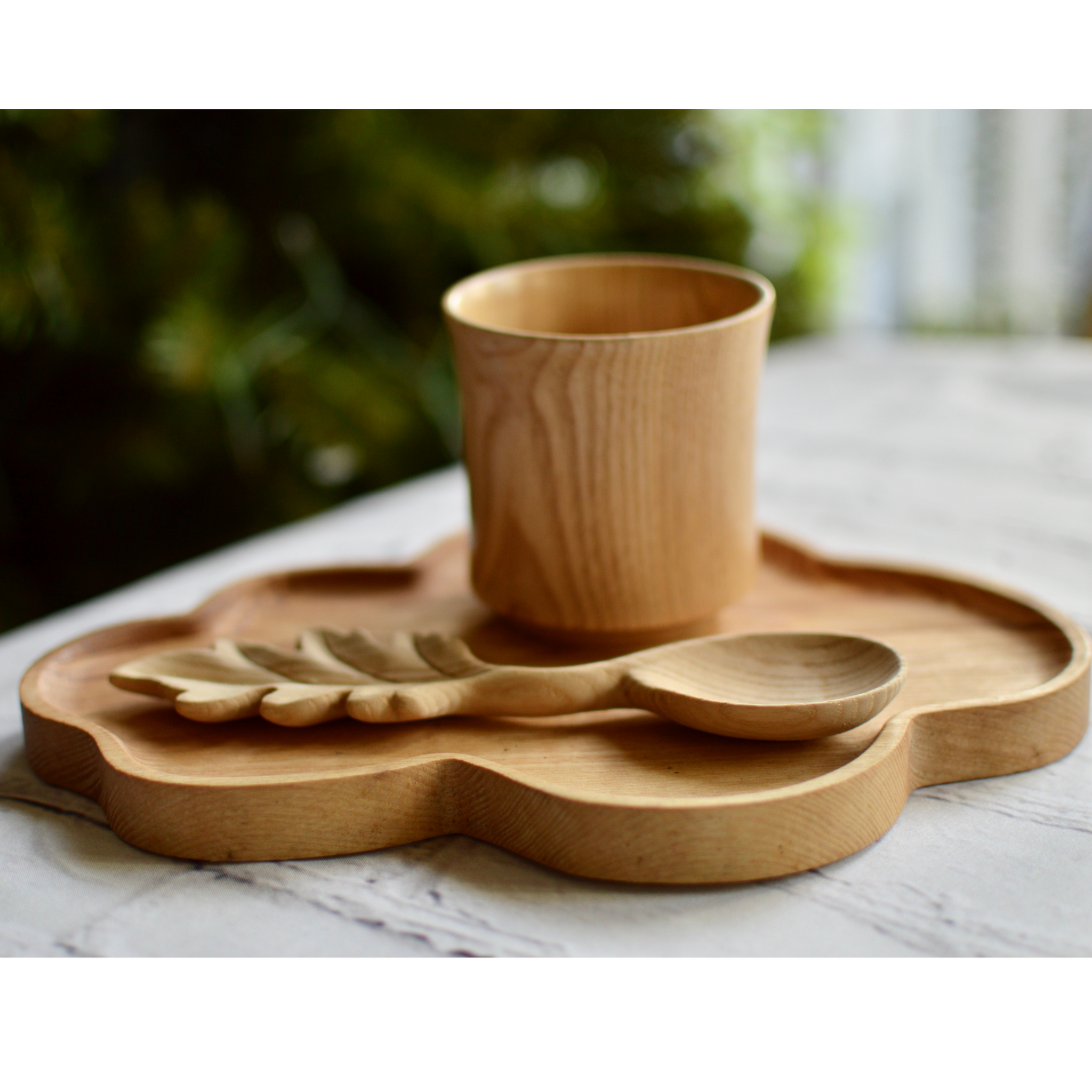 Handicraft Wooden Cup-Baby Cup with Tray