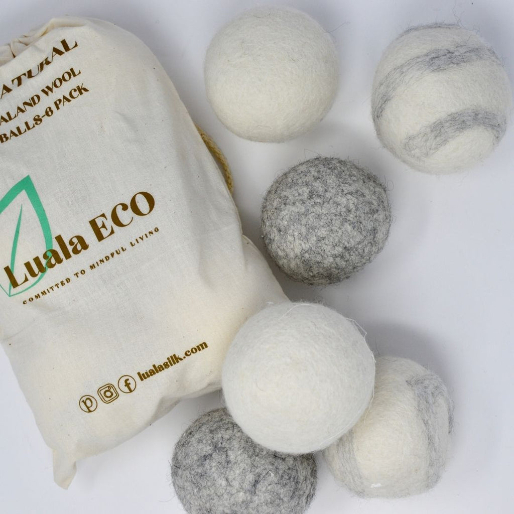 Reusable Wool Eco Dryer Balls-Set of 6- Hand felted 100% wool sheep – Luala  Silk