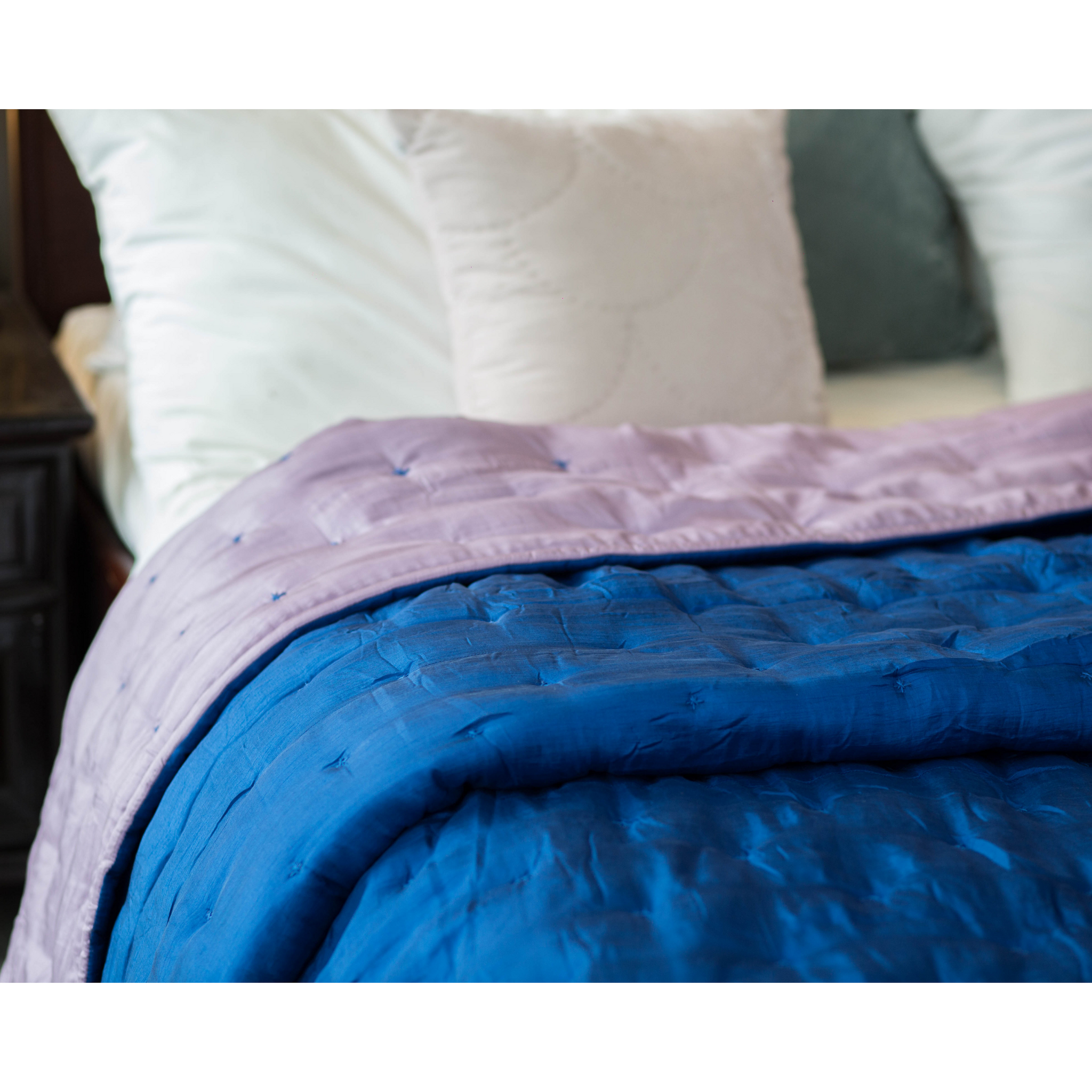 Mulberry Silk Quilt & Pillowcases Set| Navy Blue|Lilac|Silk Bedding Sets