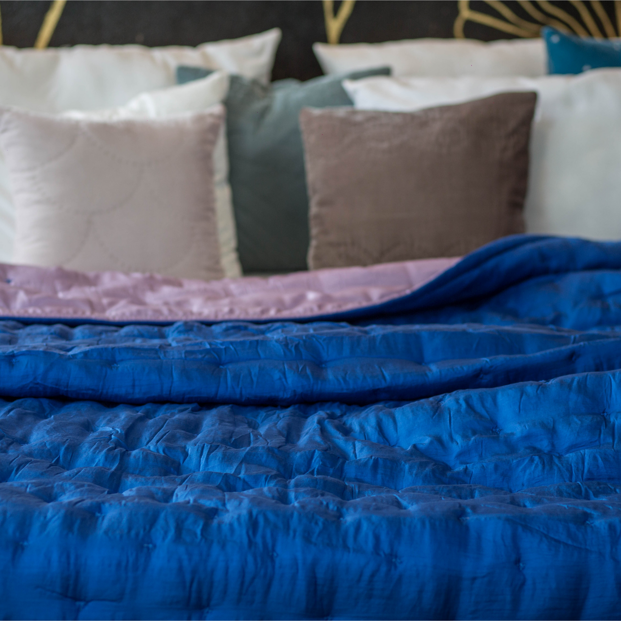 Mulberry Silk Quilt & Pillowcases Set| Navy Blue|Lilac|Silk Bedding Sets