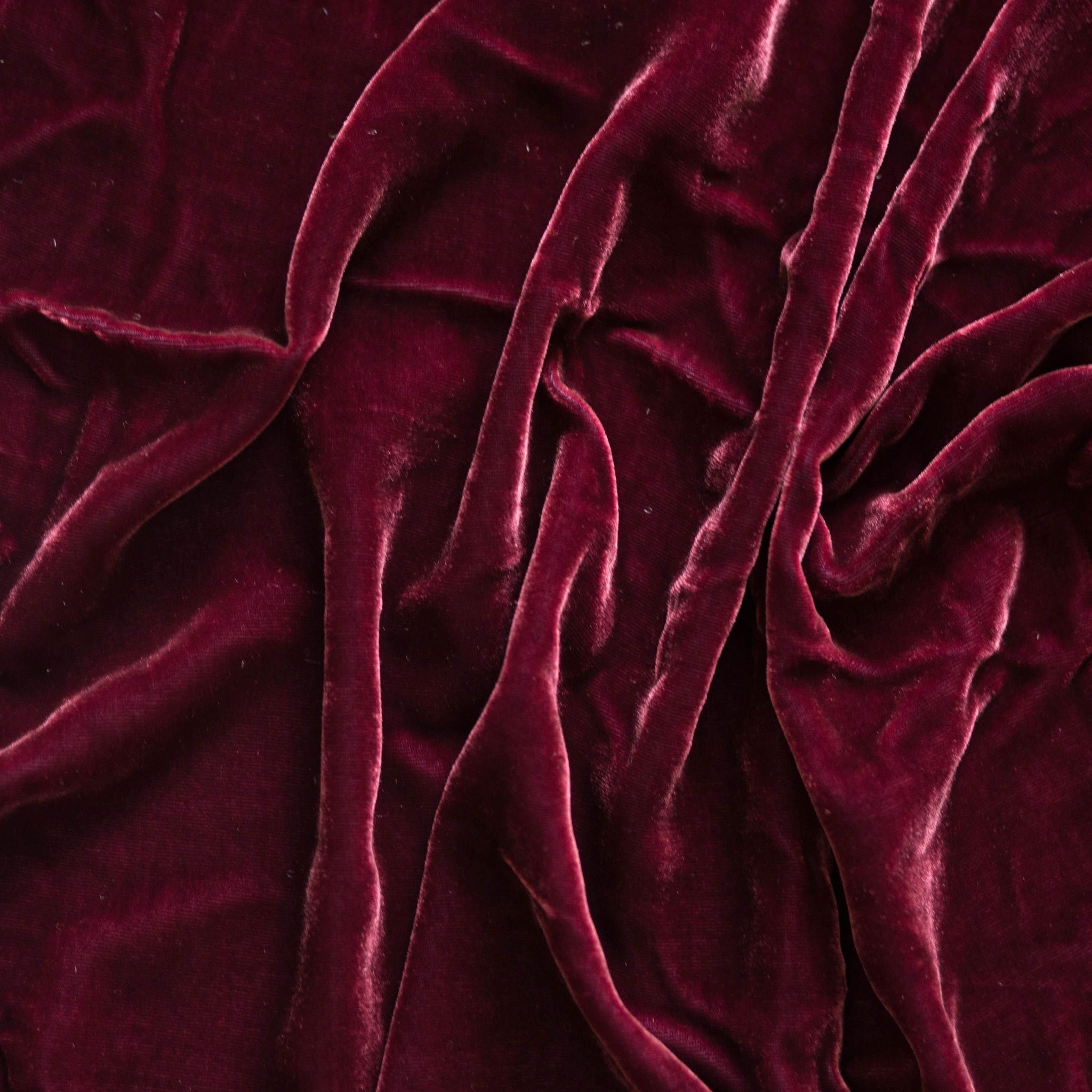 Burgundy Silk Velvet - Luala Silk
