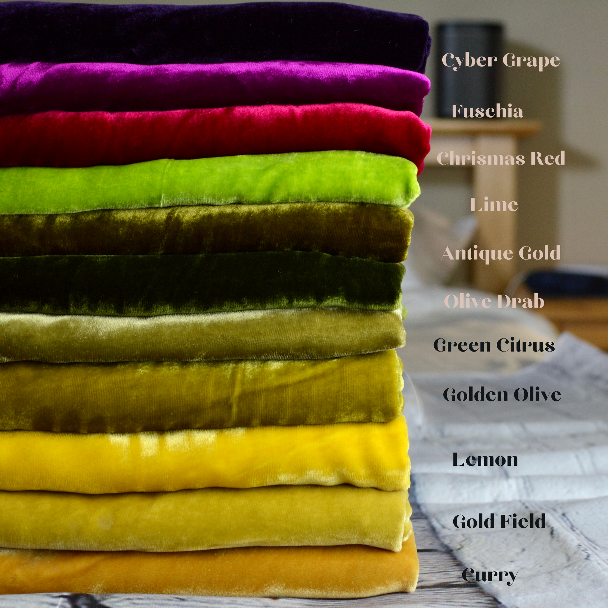 Silk Velvet Sample Set - Silk Velvet Fabric