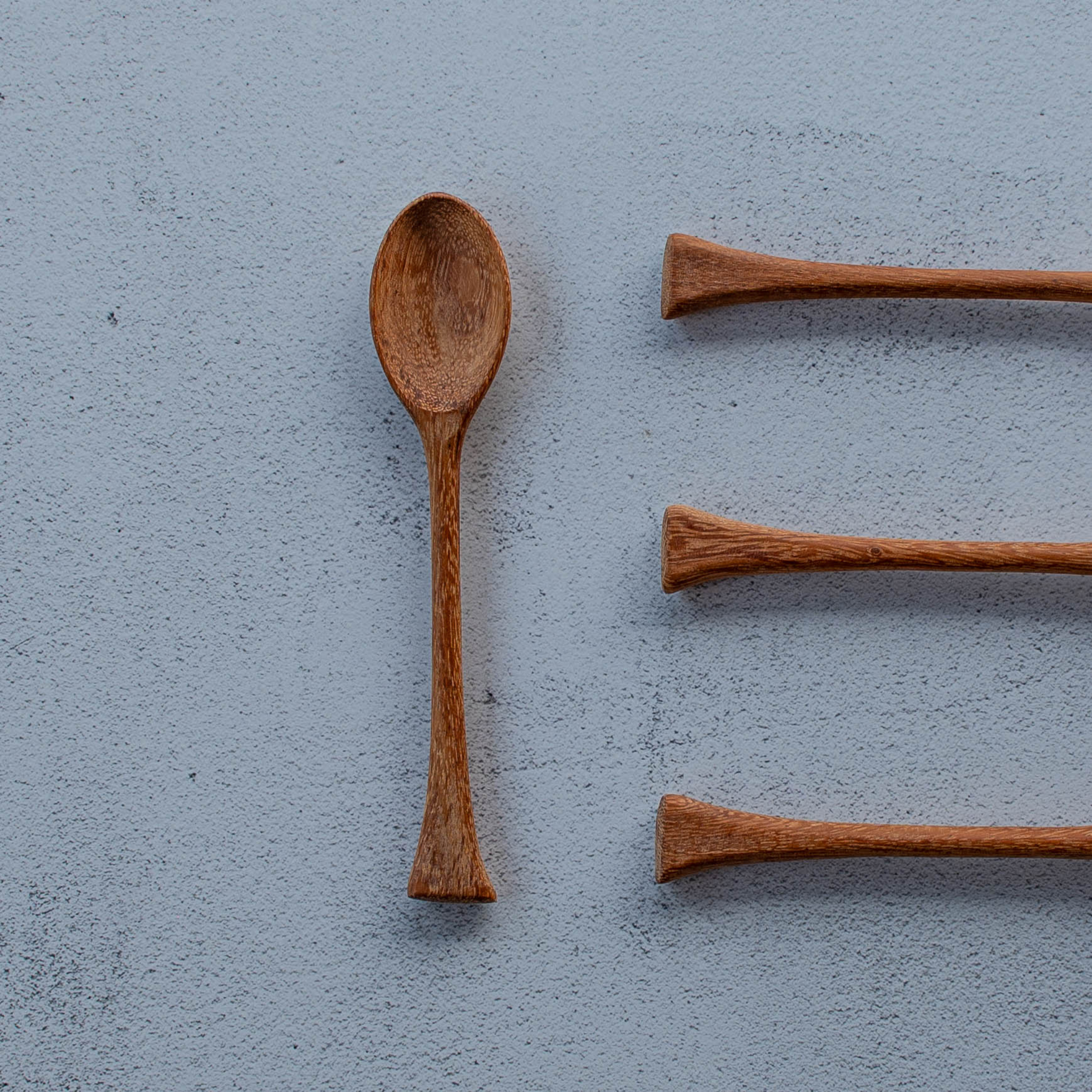Hand carved wooden spoon - Fish tail long/short handle