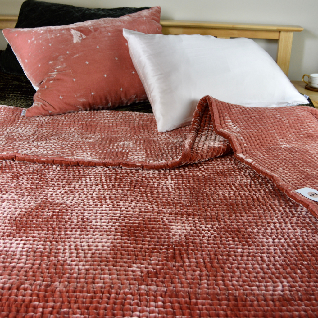 Kantha Silk Velvet Bedding Set