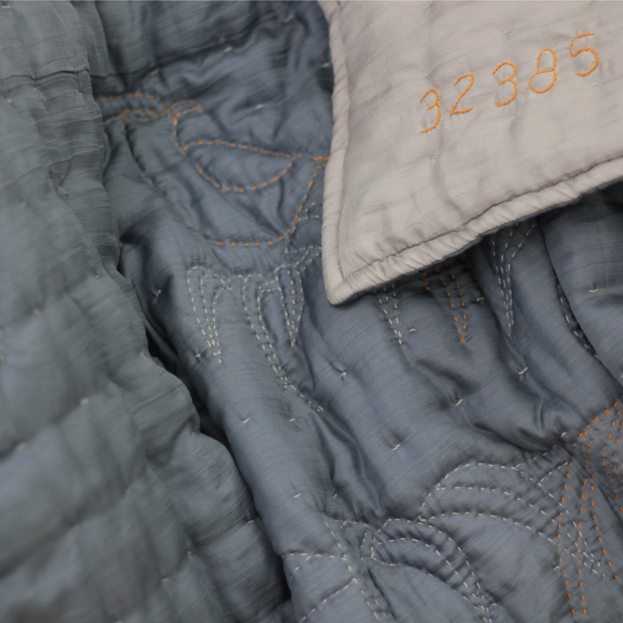 Mulberry Silk Bed Set - Quilt & Shams - The Thorn Bird Hand Embroidery