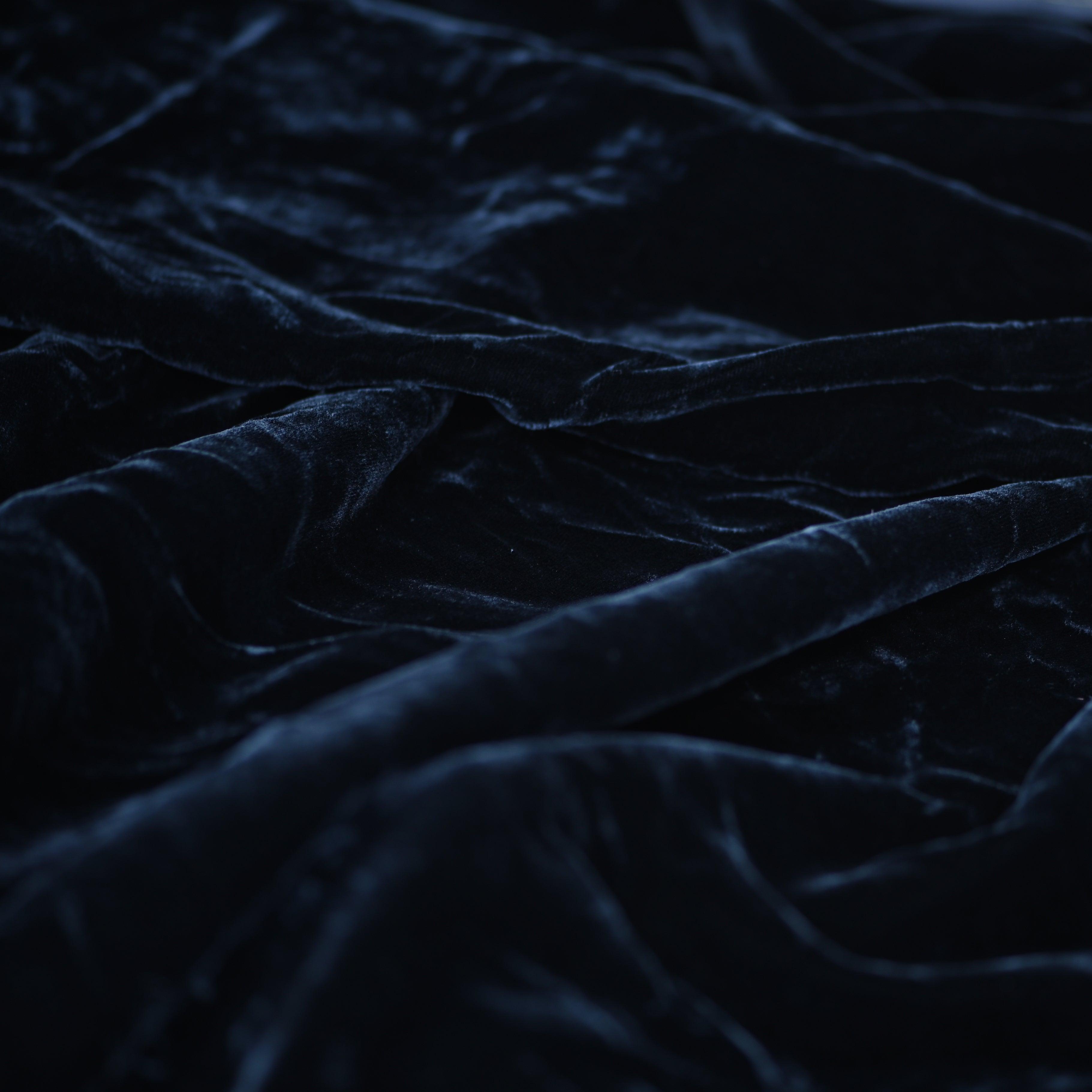 BLACK Silk Velvet Fabric