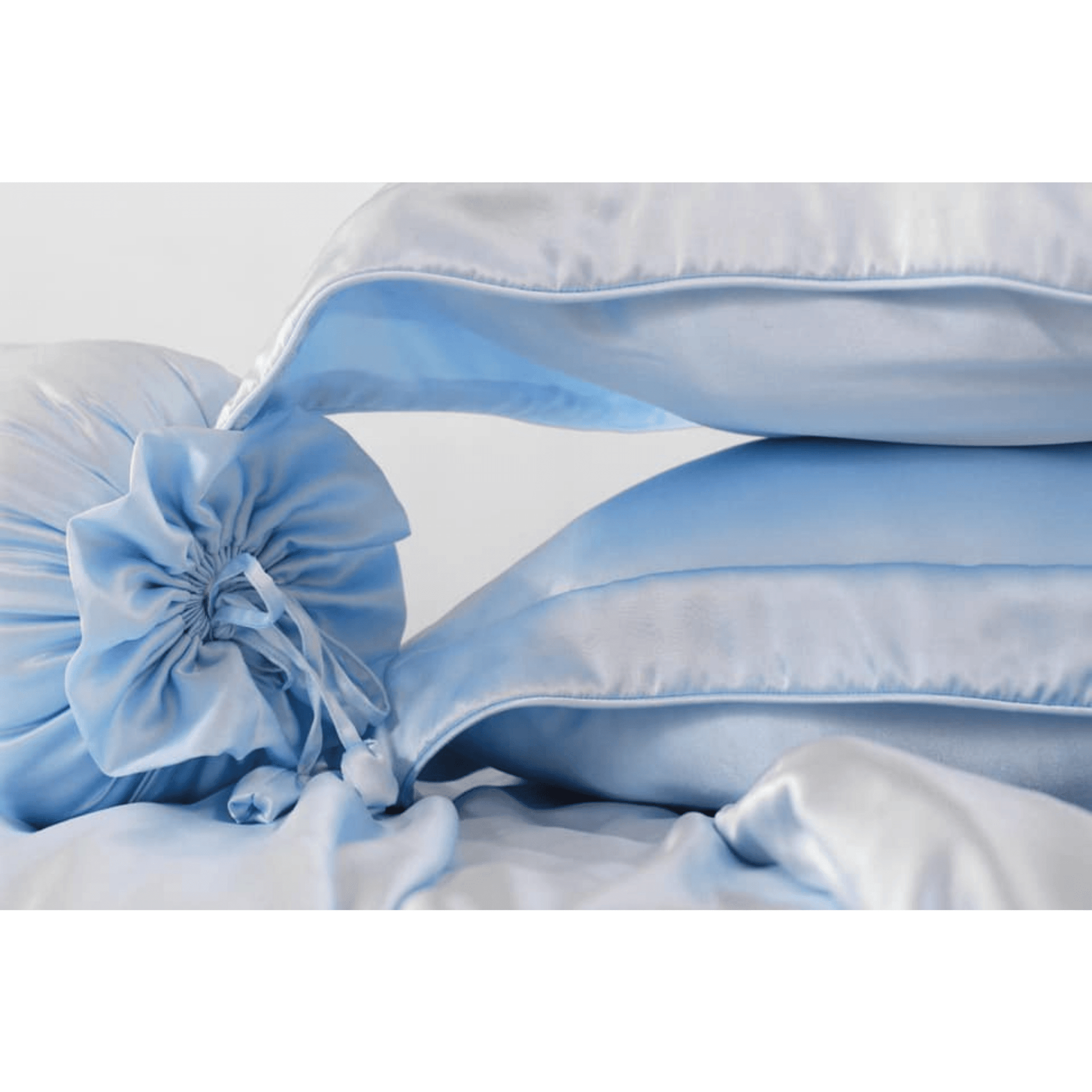 Blue Silk Body Pillow Cover Silk Pillowcase pale blue zippered
