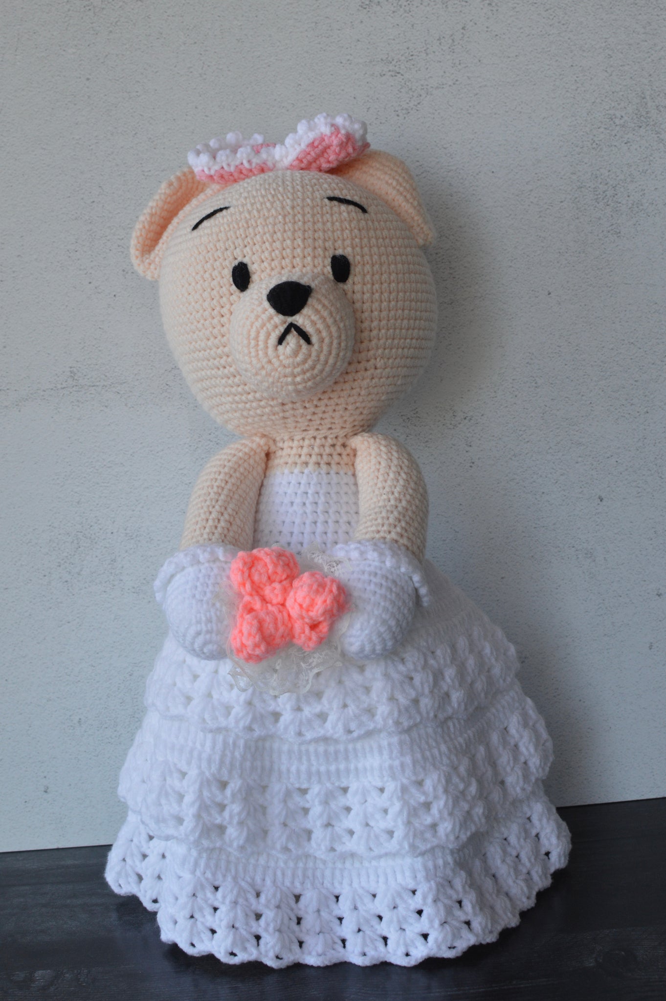 Hand Crocheted Bride and Groom - Large Size