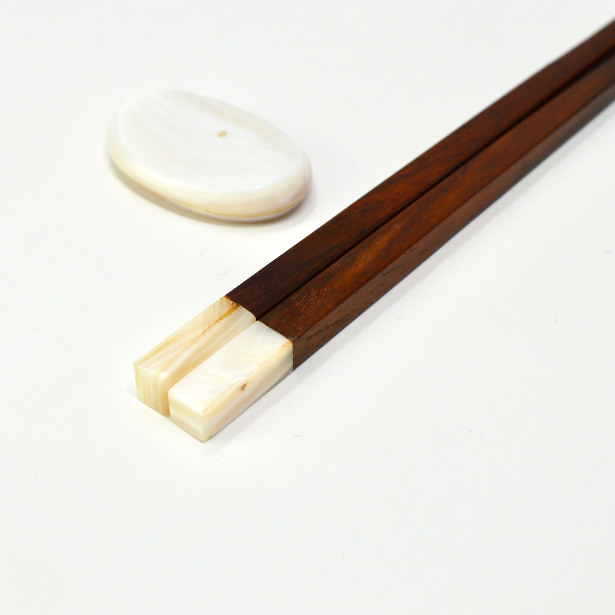 Rosewood Chopsticks and Rest Set- Square Tip