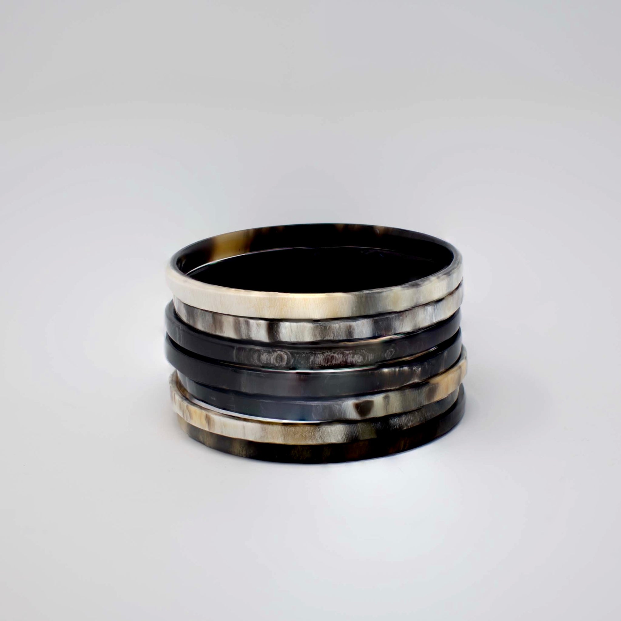 Horn Bangle Bracelet Set-Black