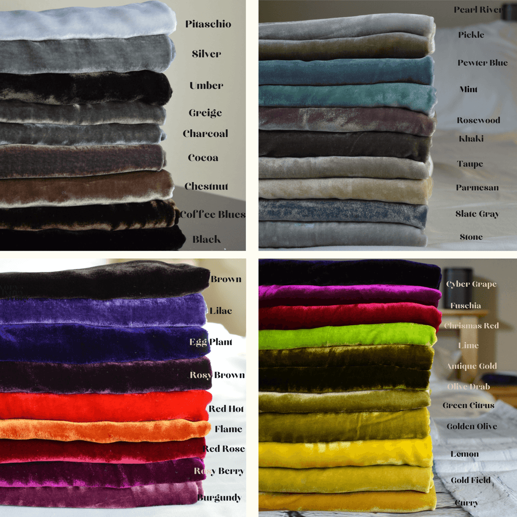Luala Silk Velvet In stock for sale whole sale best fabric clothing drapes upholstery fabric custom make