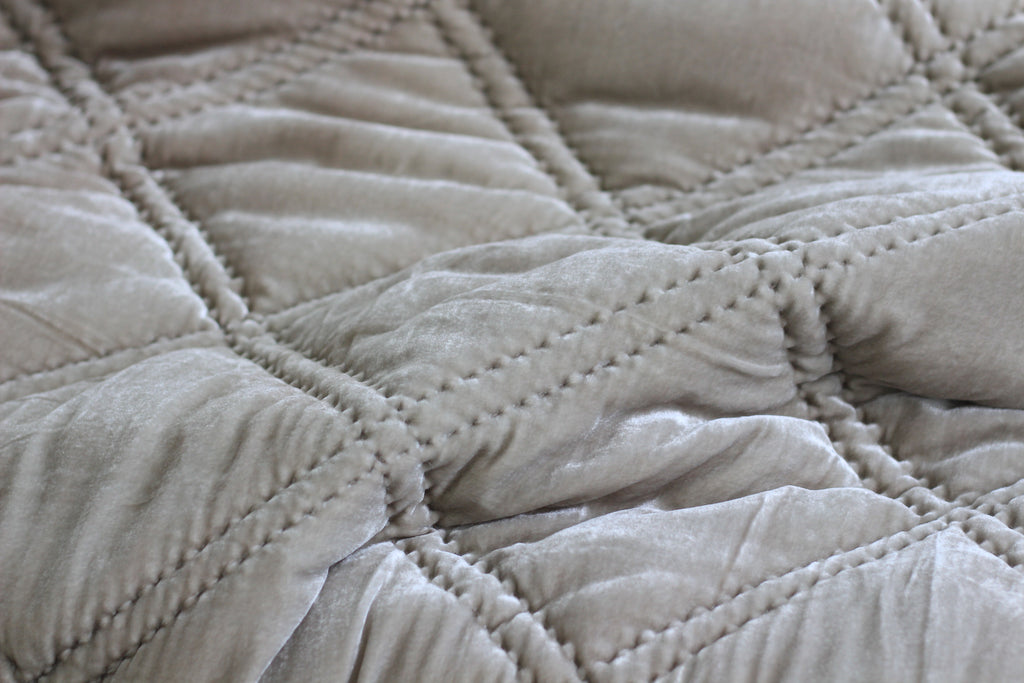 Silk Velvet Quilt Duvet -Double Diamond Hand Stitching- Tuscany – Luala ...