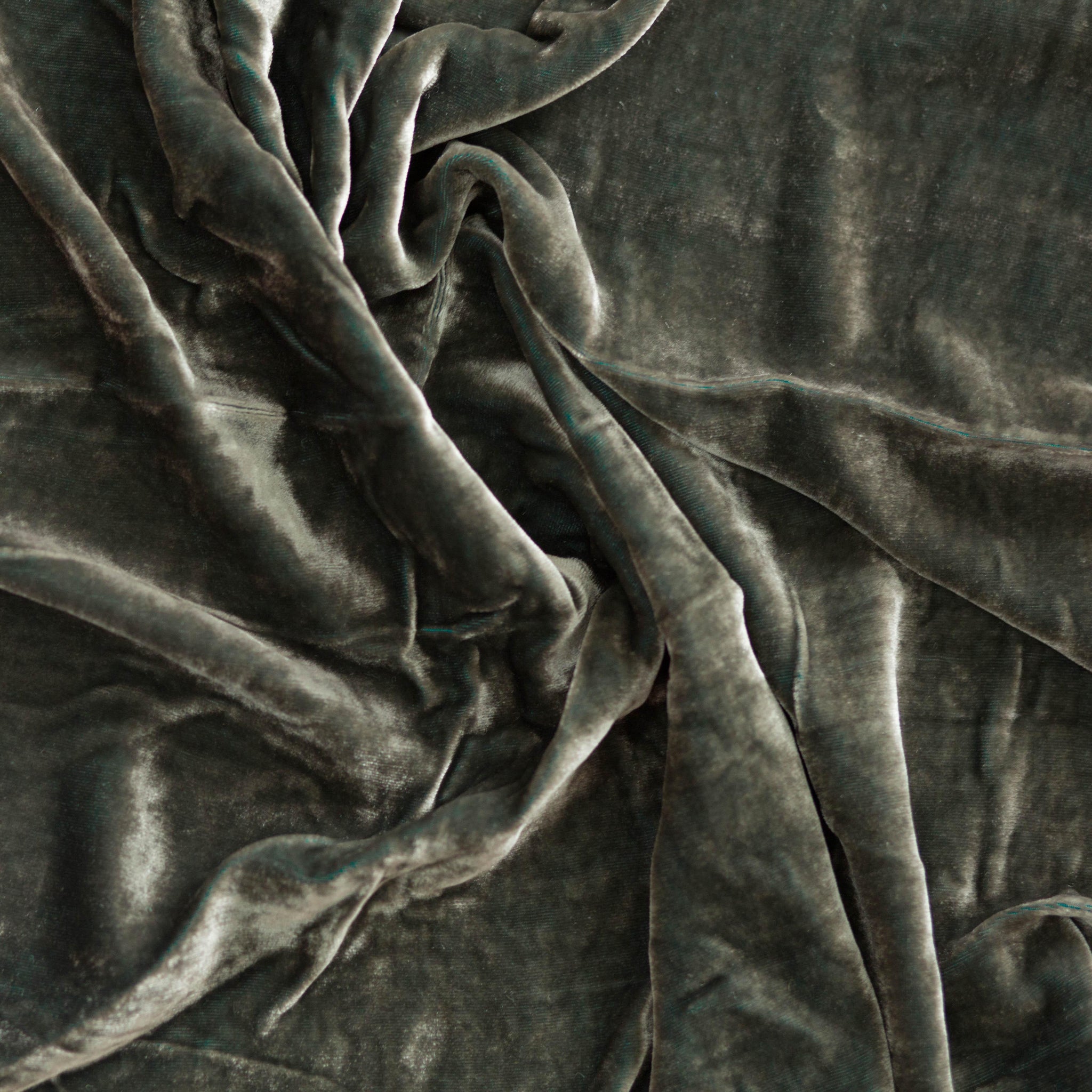 Charcoal Silk Velvet - Luala Silk