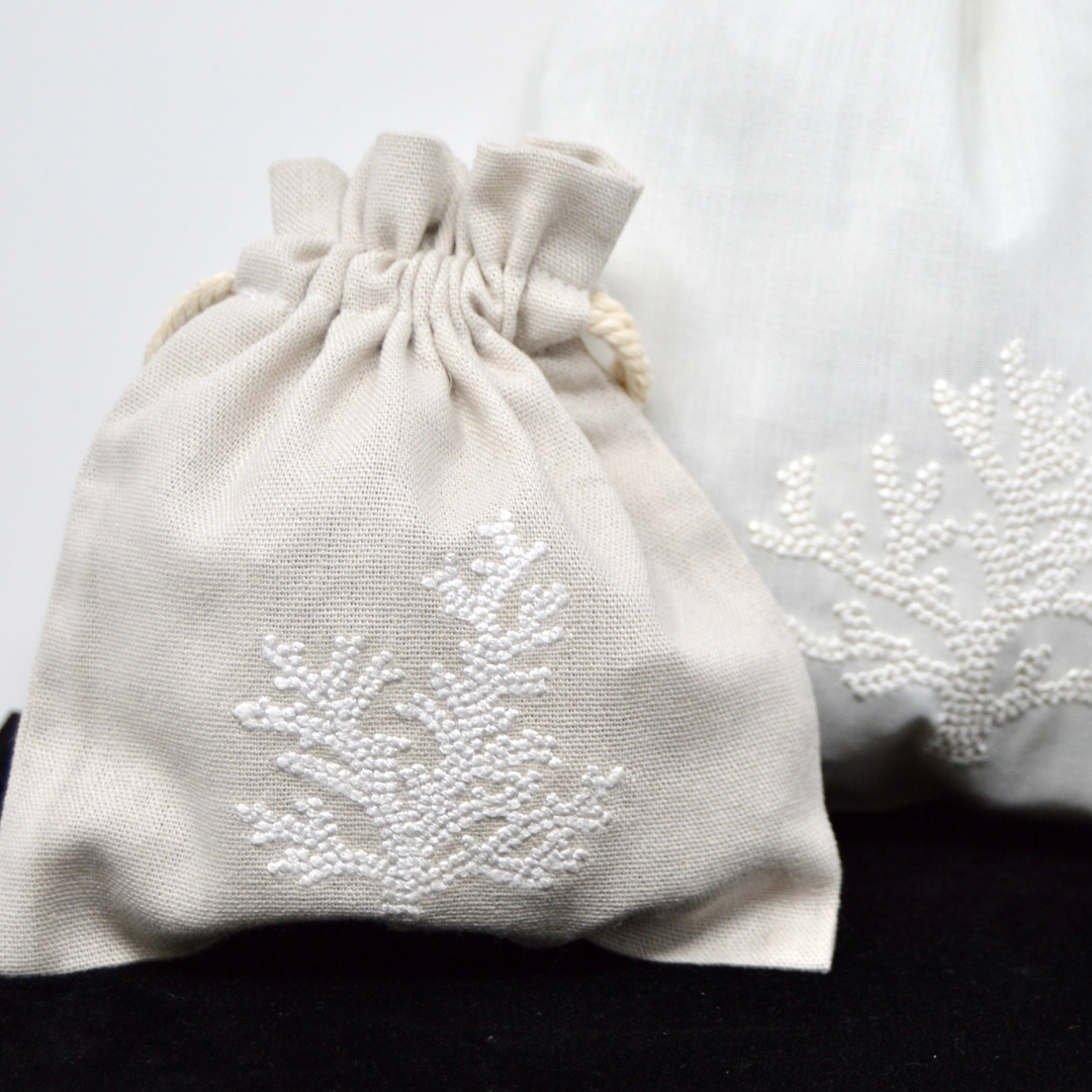 Small Sachet Bags-Coral Hand Embroidery
