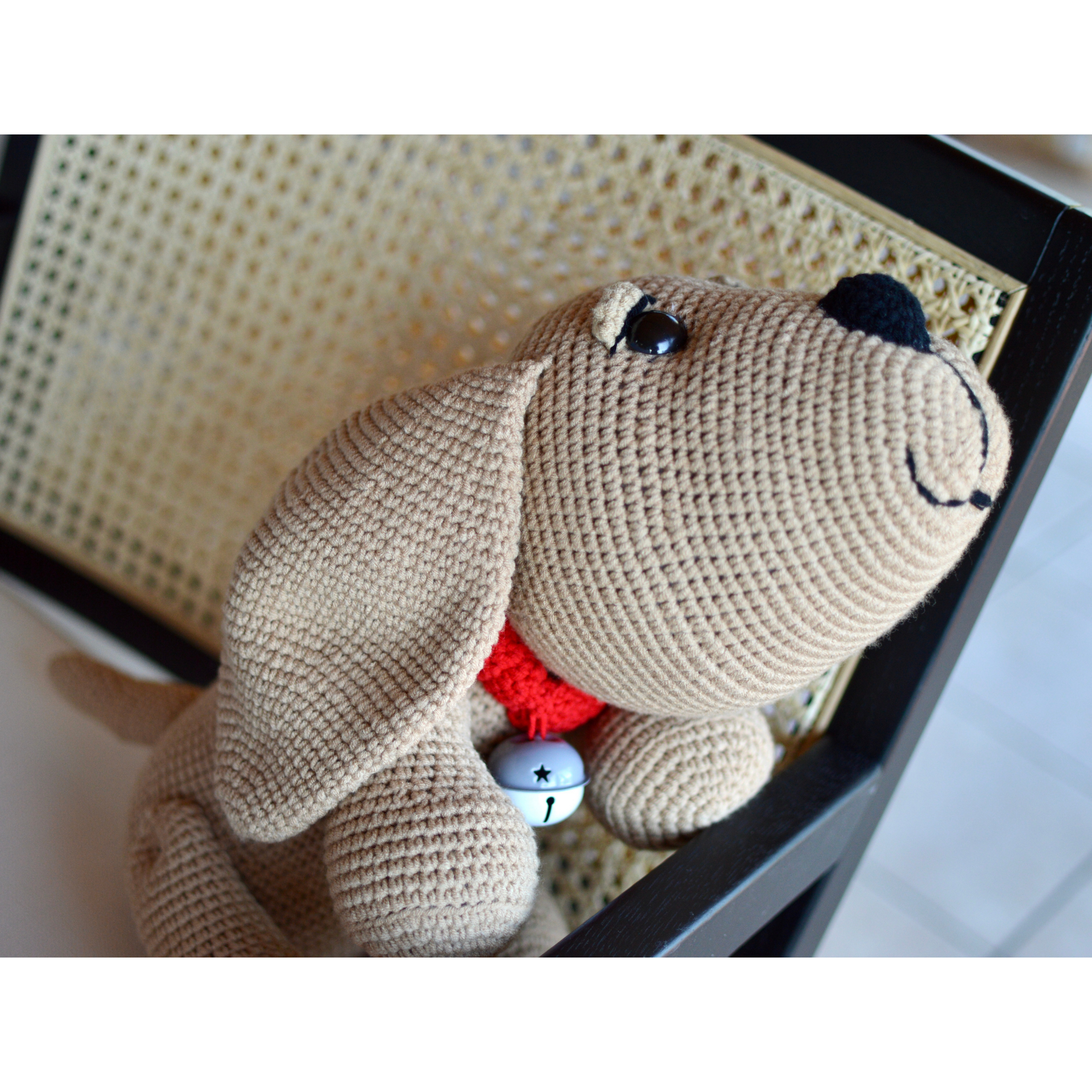 Hand made Crochet Doll- Bell Dog