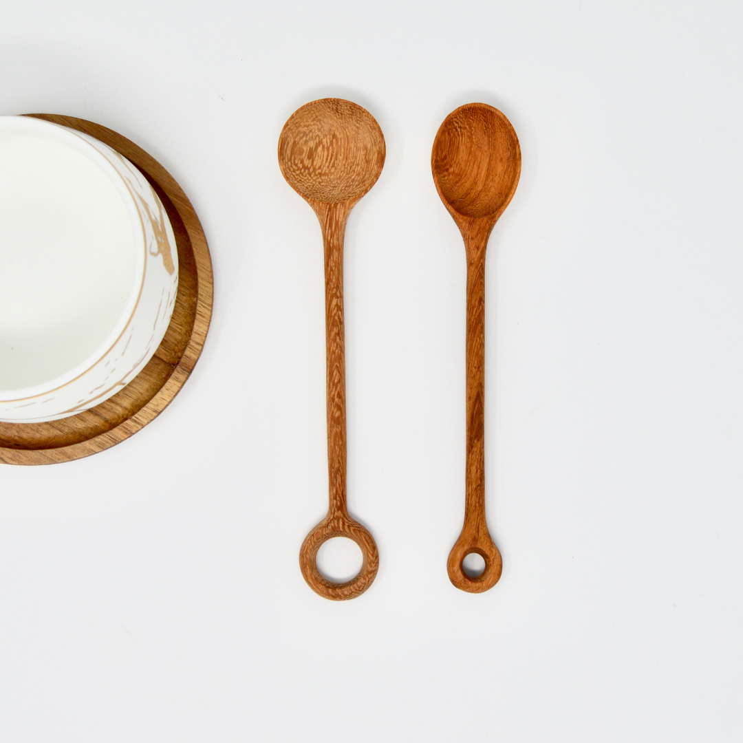 Handicraft Wooden Spoon- Redwood-Dot