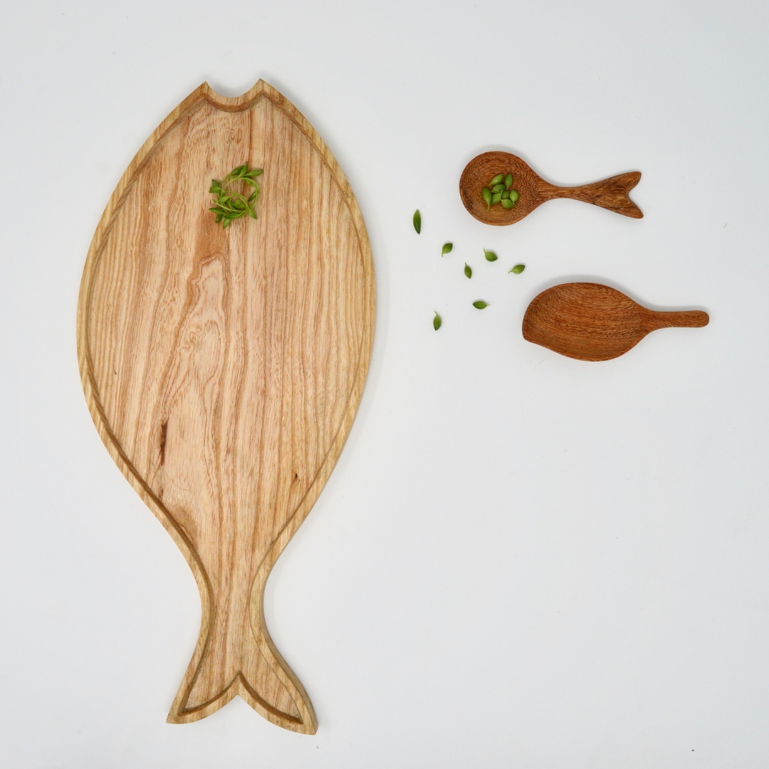 Handicraft Wooden Tray- Big Fish-Dessert Tray-Serving Tray- Decorative Tray